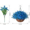 thumbnail image 2 of Artificial Fake Hanging Plants Flowers with Basket Outdoor Decor Faux Silk Daisy Flower Arrangements in Pot Planter for Porch Home Indoor Patio Garden Yard Decoration, Blue, 2 of 6