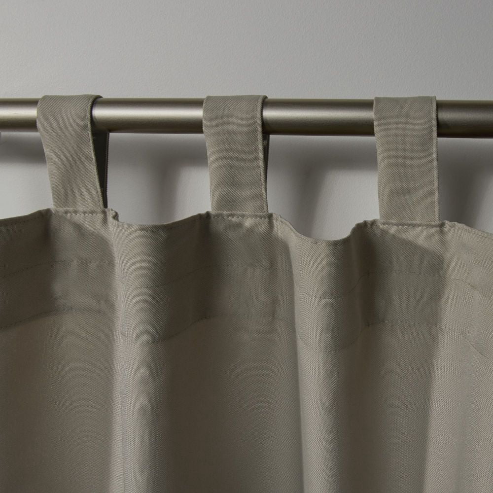 Exclusive Home Curtains Indoor/Outdoor Solid Cabana Tab Top Curtain Panel Pair, 54x120, Taupe