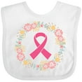 thumbnail image 3 of Inktastic Breast Cancer Pink Ribbon Awareness Wreath Girls Baby Bib, 3 of 4