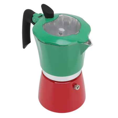 

Stovetop Coffee Maker Moka Pot Reliable With Transparent Lid For Travel Green Red No. 6 Pot 300ML