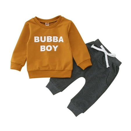

KI-8jcuD Baby Boy Cute Outfits Toddler Boys 2Pcs Outfits Letter Print Long Sleeve Sweatshirt T Shirt And Elastic Casual Drawstring Pants Tracksuit Outfits Boy Two Piece Outfit New Born Boy Baby Gift