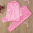 thumbnail image 4 of Silk Pajamas for Girls Valentines Day Pjs Long Sleeve Heart Print Button Down Sleep Shirt Kids Pajamas Girls 6-7 Years, 4 of 7
