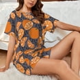 thumbnail image 4 of Fotbe Various Oranges Print Pajama Set for Women 2 Piece Loungewear Short Sleeve Tops and Shorts Set Soft Sleepwear-X-Large, 4 of 7
