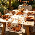 thumbnail image 4 of PoyoKee Halloween Table Runner 72 x 13 inch, Black Orange Striped Decorative Runner for Dining Table, Farmhouse Kitchen Decor, Halloween Decorations, 4 of 6