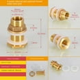 thumbnail image 5 of Solid Brass Bulkhead Fitting, 3 Sets 3/8 Inch Female 1/2 Inch Male Solid Brass Water Tank Connector Threaded with Ring, 5 of 8