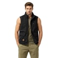 thumbnail image 2 of GrmtClth Men's Stand Collar Zipper Vest Multiple Flap And Zip Pockets Lightweight Sleeveless Top Outdoor Leisure Casual Waistcoat Black 3XL, 2 of 7