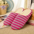 thumbnail image 3 of Pantuflas unisex de interior con rayas cálidas, de algodón, para otoño e invierno, para hombre y mujer, talla 40/41 (rojo rosa), 3 of 4