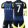 thumbnail image 1 of 2425 Riyadh Away Jersey Blue And Black Short-Sleeved Football Uniform Suit No. 7 Ronaldo Copy Player Name Jersey, 1 of 2