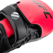 UFC Long Curved Focus Mitts - Black/Red - Lightweight, Ergonomic Punch Mitts for Boxing, MMA, Kickboxing Coaching