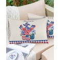 thumbnail image 6 of Pack of 2 Outdoor Pillow Covers, 4th of July Independence Day Flowers Windmill Waterproof Square Throw Pillowcase Cushion Decorative Pillow Covers for Couch Patio Tent, 20x12 in, 6 of 6