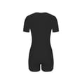 thumbnail image 7 of Women's 2024 V Neck Short Sleeve Shorts Romper Y2k One Piece Yoga Buttons Jumpsuit Bodycon Pajama Set Gym Bodysuit Black,XL, 7 of 7