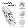 thumbnail image 5 of Disketp Cartoon Space Women's Men's Slippers Plush Slip-On House Slipper for Winter Indoor Soft Cushion Non-slip Fluffy Slides Slippers-37/38, 5 of 7