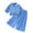 Blue, variant on Girls Outfits Button Down Lace Lapel Top with Pleated Wide Leg Pants Cute Clothes 2 Piece Blue 5-6Years