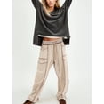 thumbnail image 3 of Pantalones deportivos Athlisan Baggy Barrel para mujer, color caqui, talla M, 3 of 4