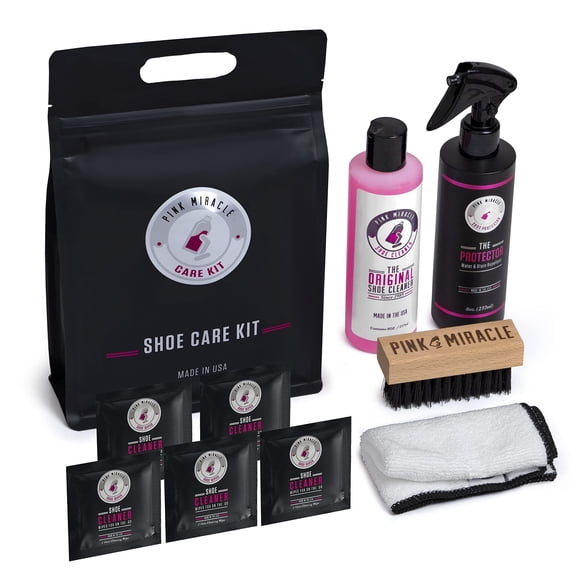 Kit de limpieza de zapatos Pink Miracle, 240 ml, con cepillo