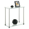 thumbnail image 2 of Convenience Concepts Designs2Go Classic Glass 2 Tier Chairside End Table, Glass/Chrome, 2 of 4