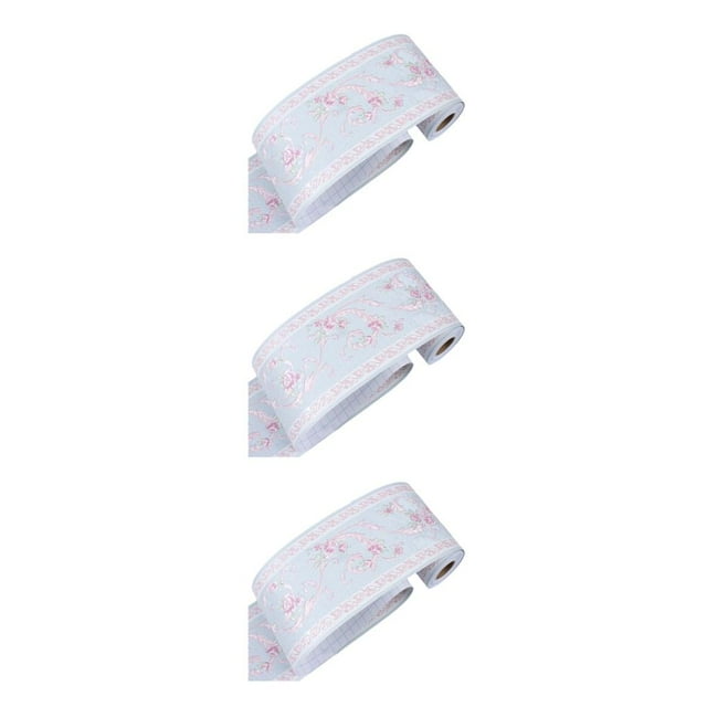 Youkk Self Adhesive Kitchen Bathroom Sticker Easy DIY Home Decor Solution Creative Wall Borders Sticker water blue floret 3Set
