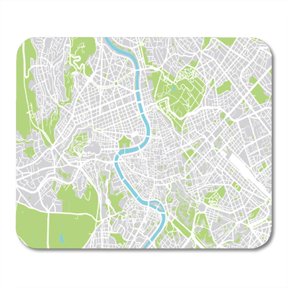 SIDONKU Green Aerial City Map of Rome Italy Road Area Borough Mousepad Mouse Pad Mouse Mat 9x10 inch