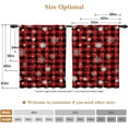 thumbnail image 6 of Renaiss 53 x 84 Inch Red and Black Buffalo Plaid Kitchen Curtains Snowflakes Pattern Christmas Ambiance Window Treatment Gingham Check Half Window Curtains Kitchen Bathroom Restaurant Drapes 2 Panels, 6 of 7
