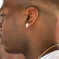 thumbnail image 3 of Men's 14k Yellow Gold Plated 925 Sterling Silver Retro 90's Hip Hop Hypoallergenic Ear Ring Textured Solid Gold Nugget Stud Screw Back Earrings, 3 of 6