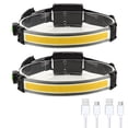 thumbnail image 1 of Faro Camping COB faro 5W IPX5 impermeable portátil reflector cabeza luz manos libres seguridad blanco caza linterna 2 uds Inevent OD002889-02B, 1 of 7