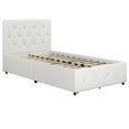 thumbnail image 3 of DHP Dakota Tufted Upholstered Storage Bed Frame, Twin, White Faux Leather, 3 of 20