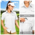 thumbnail image 6 of FEN AI Women's White Button Down Travel Shirts Short Sleeve Tops Outdoor Quick Dry Fishing Work Shirt Casual Loose Blouses for Summer Beach, 6 of 9