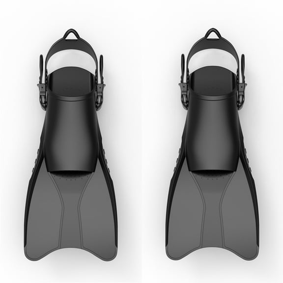 GKV Men & Women's Compact Travel Swim Fins – Lightweight Short Blade Snorkeling Fins with Adjustable Buckles, Adult Diving Flippers