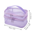 thumbnail image 2 of Unique Bargains 1 Pc Large Capacity Visible Drawstring Makeup Bag for Vacation Travel Mesh Fabric Purple, 2 of 5