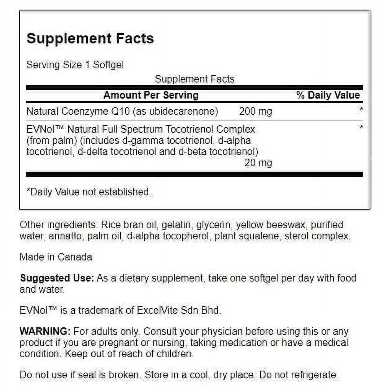 Swanson Coq10 with Tocotrienols 200 mg 60 Softgels