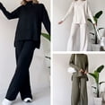 thumbnail image 2 of New Stylish Women'S Two-Piece Set Featuring Casual Straight Leg Pants And Loose High Neck Knit Top For A Chic Look, 2 of 8