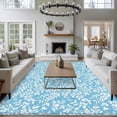 thumbnail image 3 of Large Area Rugs for Living Room Bedroom, Blue Spring Floral 5'x8' Rug Washable Carpet Runner Indoor Outdoor, Farmhouse Flowers Elegant Pastoral Non Slip Floor Mats Rug for Kitchen, Bathroom, 3 of 8