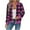 #060-Purple, variant on AUNVITO Women's Stretchy Breathable Plaid Waffle Zipper Jacket with Pockets Lightweight Casual Outerwear for Fall Winter Fashion