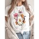 thumbnail image 1 of Women's Halloween Print T-Shirt - Cute Cartoon Cat & Pumpkin Design, Vibrant Yellow Short Sleeve Crew Neck Casual Top, Breathable Mid-Stretch Fabric for Spring & Summer, Halloween Clothes, 1 of 6