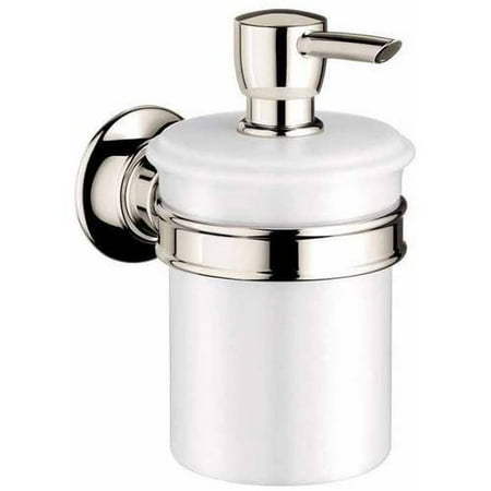 Hansgrohe Axor 42019830 Montreux Soap/Lotion Dispenser Porcelain Wall-Mounted with 8-Ounce Capacity, Various Colors