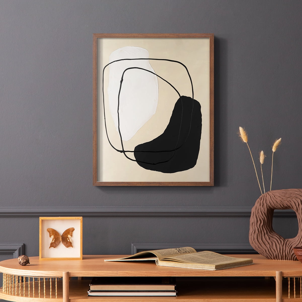 Avant Mod I Framed Print in Brown Solid Wood Framed Print No Nail Hanging