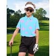 thumbnail image 5 of Lanbubble Boys Polo Shirt Hawaiian Palm Print Short Sleeve Casual Golf Collared Shirts Sizes 7-14Y, 5 of 5