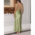 thumbnail image 2 of Vestido largo VUBIYA elegante de satén con cuello en V sin espalda para mujer, 2 of 6