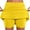 Yellow, variant on WTXUE Cotton Pocket Pants Solid Mid Waist Culottes Short Skirts Skinny Pants Slim Skorts (Women's) Size 16-18