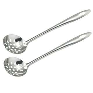 Kitchen Metal Perforated Strainer Ladle Colander Spoon 13.5cm Dia