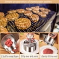 thumbnail image 4 of Prensa para hamburguesas, máquina para hacer hamburguesas ajustable, acero inoxidable 304 de grado alimenticio, moldes para hamburguesas rellenas antiadherentes para carne de res, 4 of 5