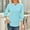 Light Blue, variant on Olyvenn Women's 3/4 Sleeve V Neck Shirt Top 2025 Summer Casual Pleated Blouse Lightweight Comfy Loose Trendy Basic Pullover Green S