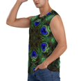thumbnail image 3 of Balery Peacock Feathers Camisetas sin mangas para hombre, absorbe la humedad y protege contra el mal olor.-Small, 3 of 7