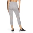 thumbnail image 4 of Reebok Womens Highrise Capri Compression Athletic Pants, Grey, Large, 4 of 6