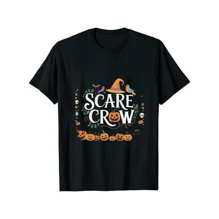 Halloween Crow Enthusiast Nurse T Shirt Humorous Gift For Women Short Sleeve Round Neck Black S-5XL