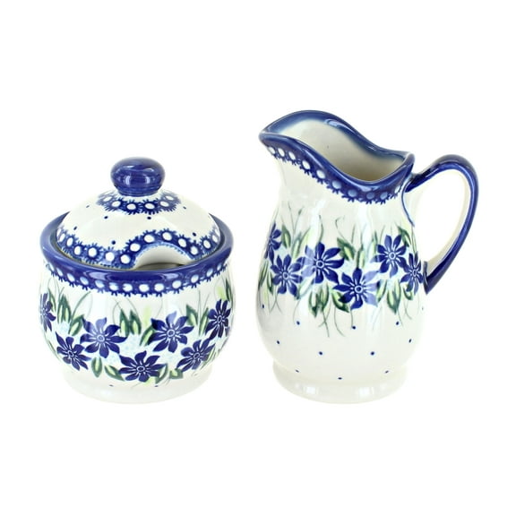 Blue Rose Polish Pottery Sierra Cream & Sugar Set
