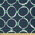 thumbnail image 2 of Ambesonne Abstract Fabric by the Yard Microfiber, Geometric Circular Modern, 10 Yards, Dark Violet Blue and White, 2 of 2