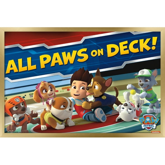 Nickelodeon Paw Patrol - On Deck Wall Poster, 22.375" x 34", Framed