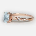 thumbnail image 3 of 1.20 Cts Oval Natural Aquamarine And Diamond Wedding Ring 14k Rose Gold, 3 of 4