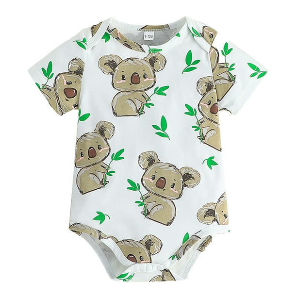 Gibobby Mamelucos para bebe nino polar con estampado de Koala de dibujos animados de manga corta para ninos y ninas mono para recien nacidos ropa Blanco 12 18 Meses Walmart en linea